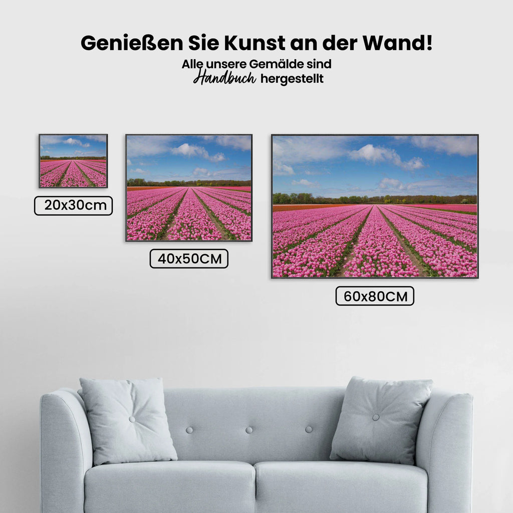 Das rosa Blumenfeld - Malen nach Zahlen