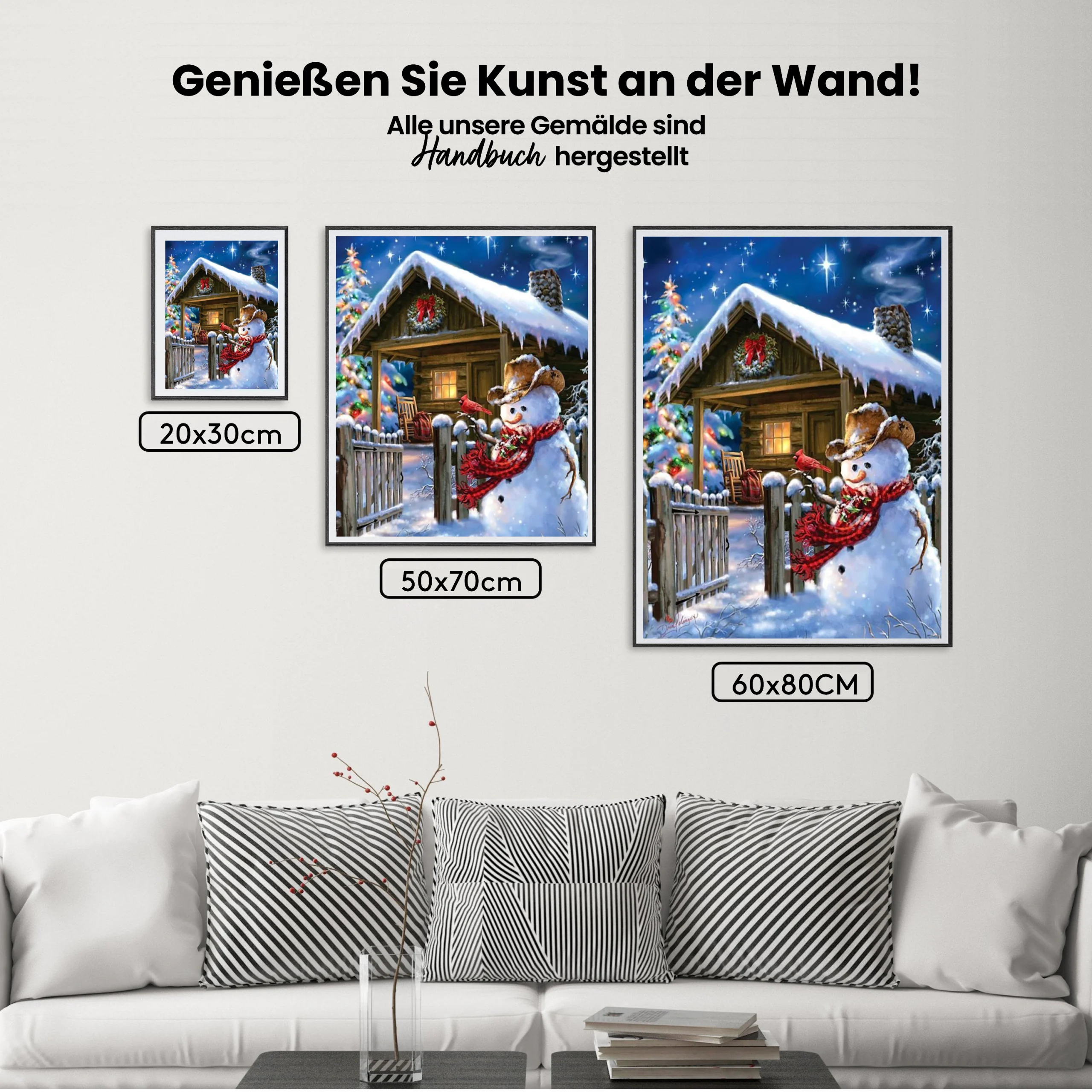 Dezember Häuschen - Malen nach Zahlen