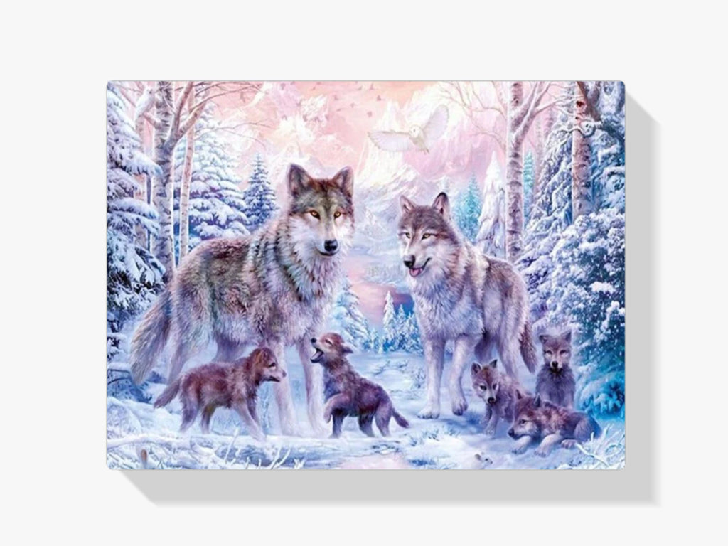 Die Wolf Familie - Malen nach Zahlen
