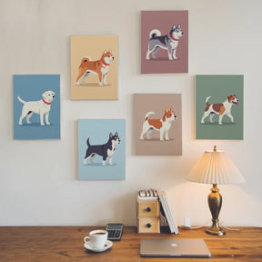 Malen nach Zahlen - 6 Mini-Gemälde | Die Hundstage-Kollektion