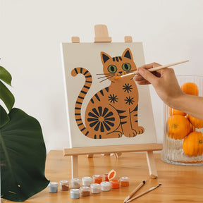 Malen nach Zahlen - 6 Mini-Gemälde | Die Mod-Katzen-Kollektion