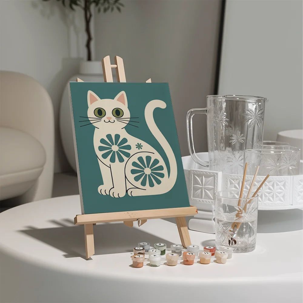 Malen nach Zahlen - 6 Mini-Gemälde | Die Mod-Katzen-Kollektion