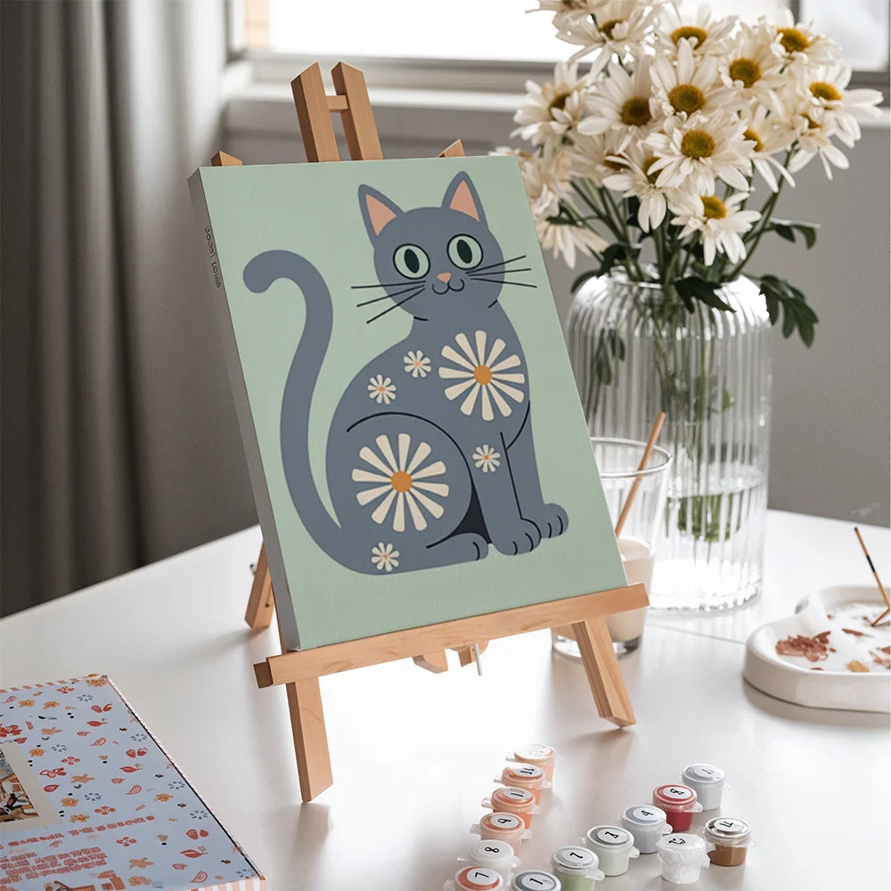 Malen nach Zahlen - 6 Mini-Gemälde | Die Mod-Katzen-Kollektion