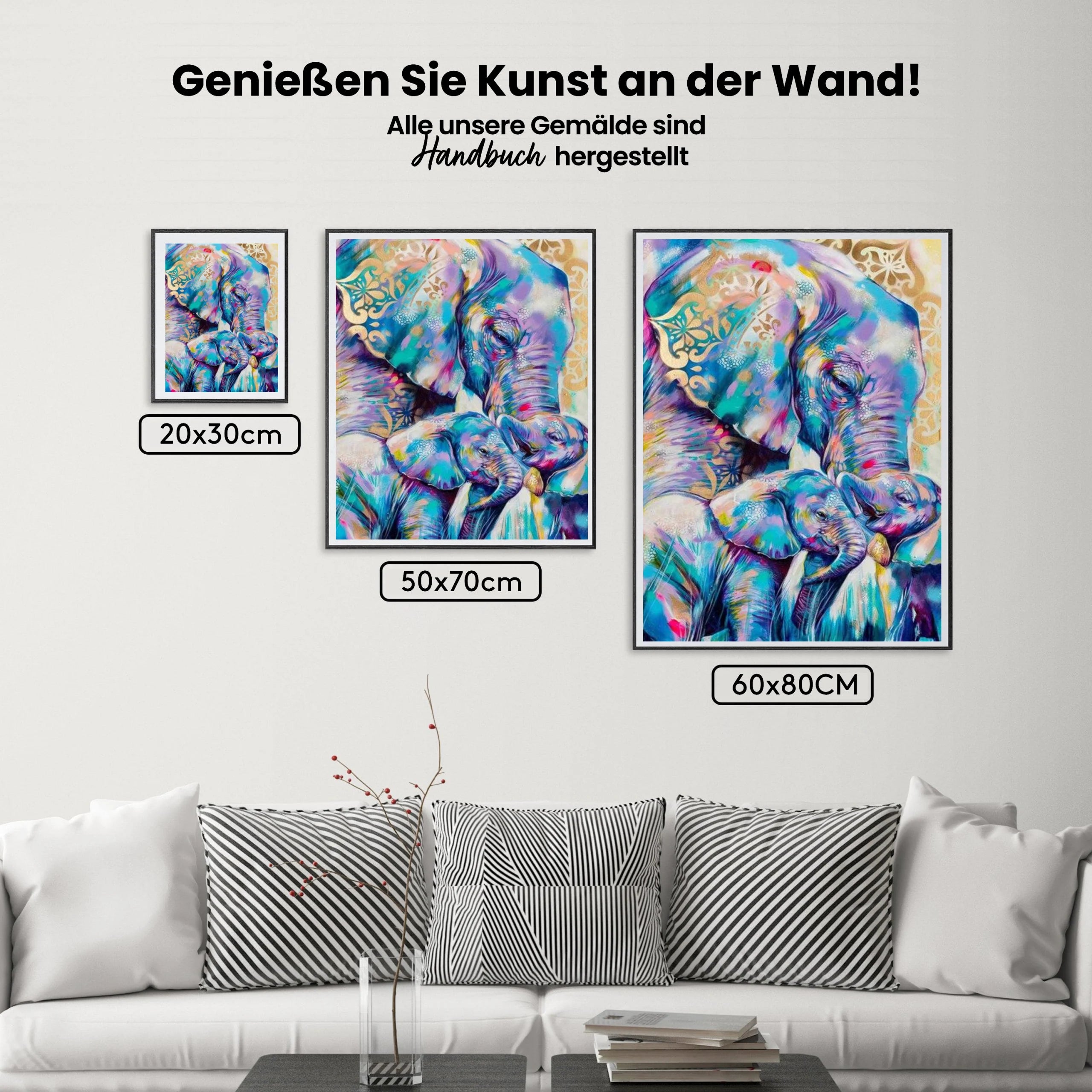 Elefanten - Malen nach Zahlen