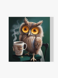 Eule mit Kaffee - Malen nach Zahlen