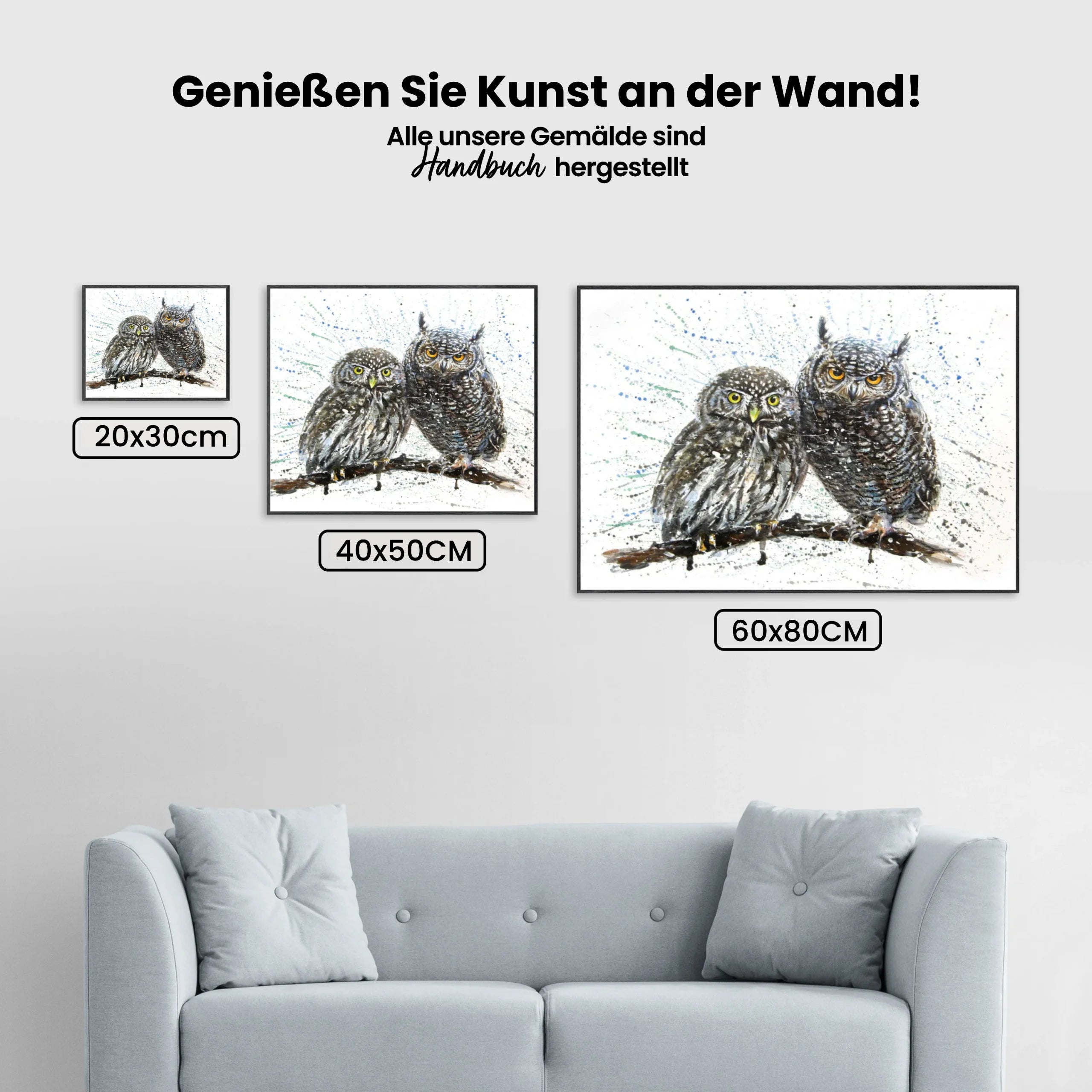 Eulen - Malen nach Zahlen