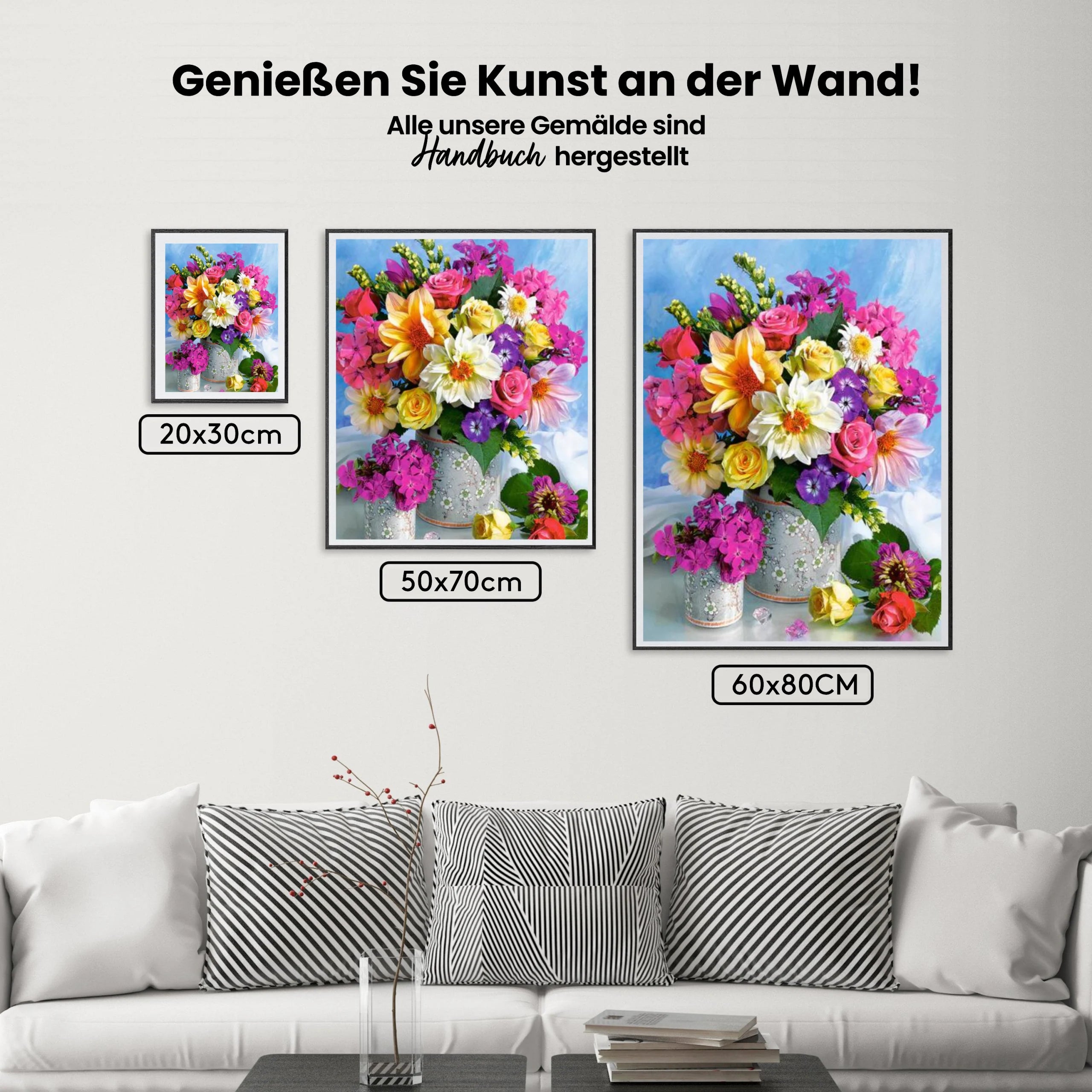 Farbenfrohe Blumen - Malen nach Zahlen