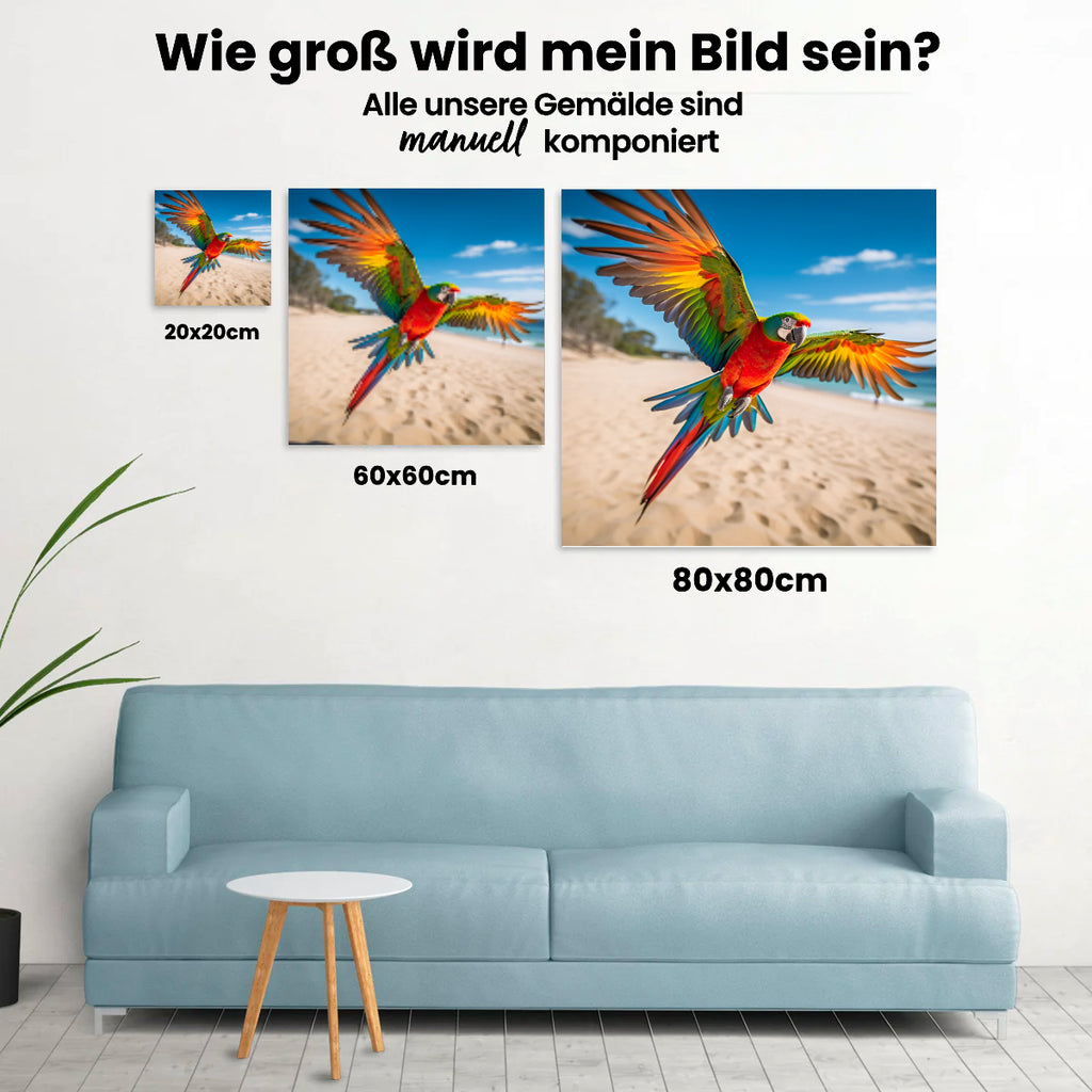 Farbenfroher Papagei - Malen nach Zahlen