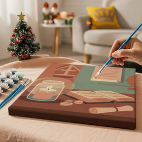 Malen nach Zahlen - 6 Mini-Gemälde | Festliche Kerze