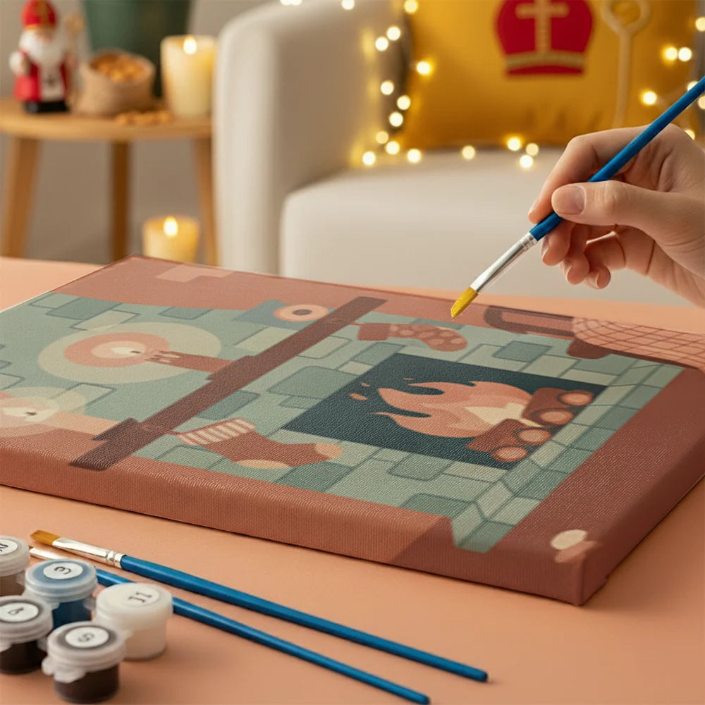 Malen nach Zahlen - 6 Mini-Gemälde | Festliche Kerze