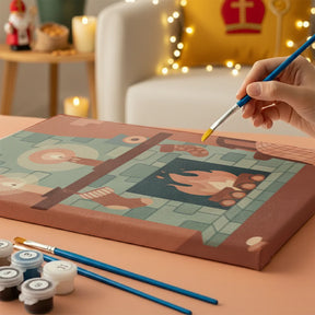 Malen nach Zahlen - 6 Mini-Gemälde | Festliche Kerze