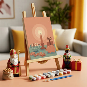 Malen nach Zahlen - 6 Mini-Gemälde | Festliche Kerze