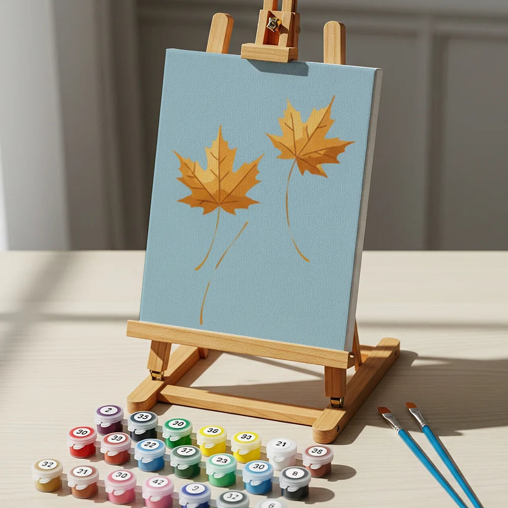 Malen nach Zahlen - 6 Mini-Gemälde | Flüsternde Herbstblätter