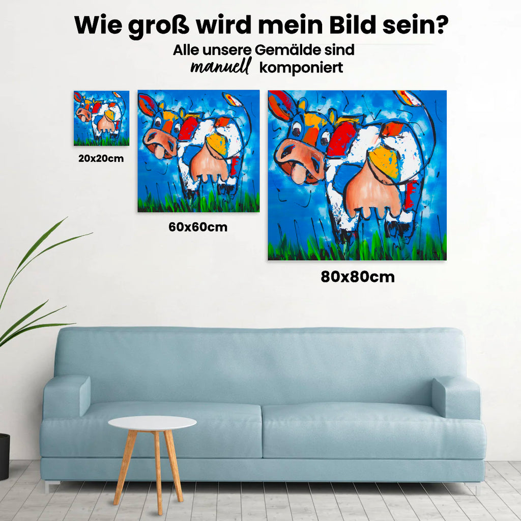 Fröhliche Malerei - Glückliche Kuh - Malen nach Zahlen