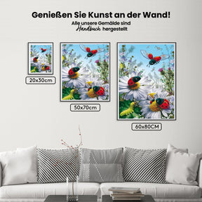 Gänseblümchen - Marienkäfer - Malen nach Zahlen