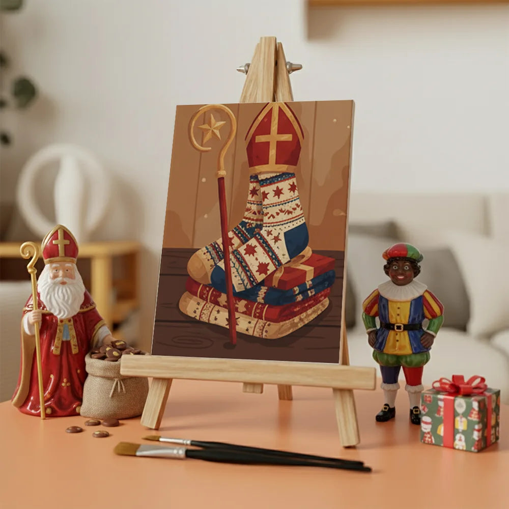 Malen nach Zahlen - 6 Mini-Gemälde | Gemütliche Socken