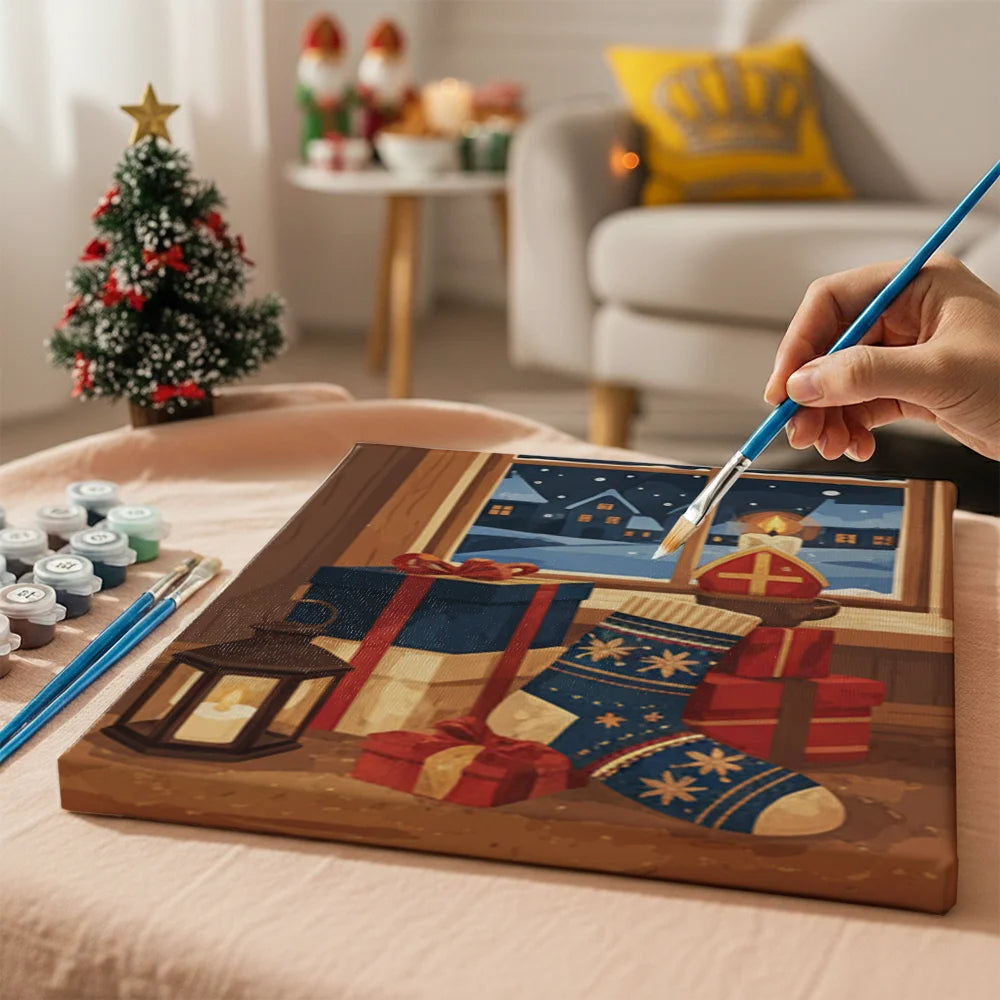 Malen nach Zahlen - 6 Mini-Gemälde | Gemütliche Socken