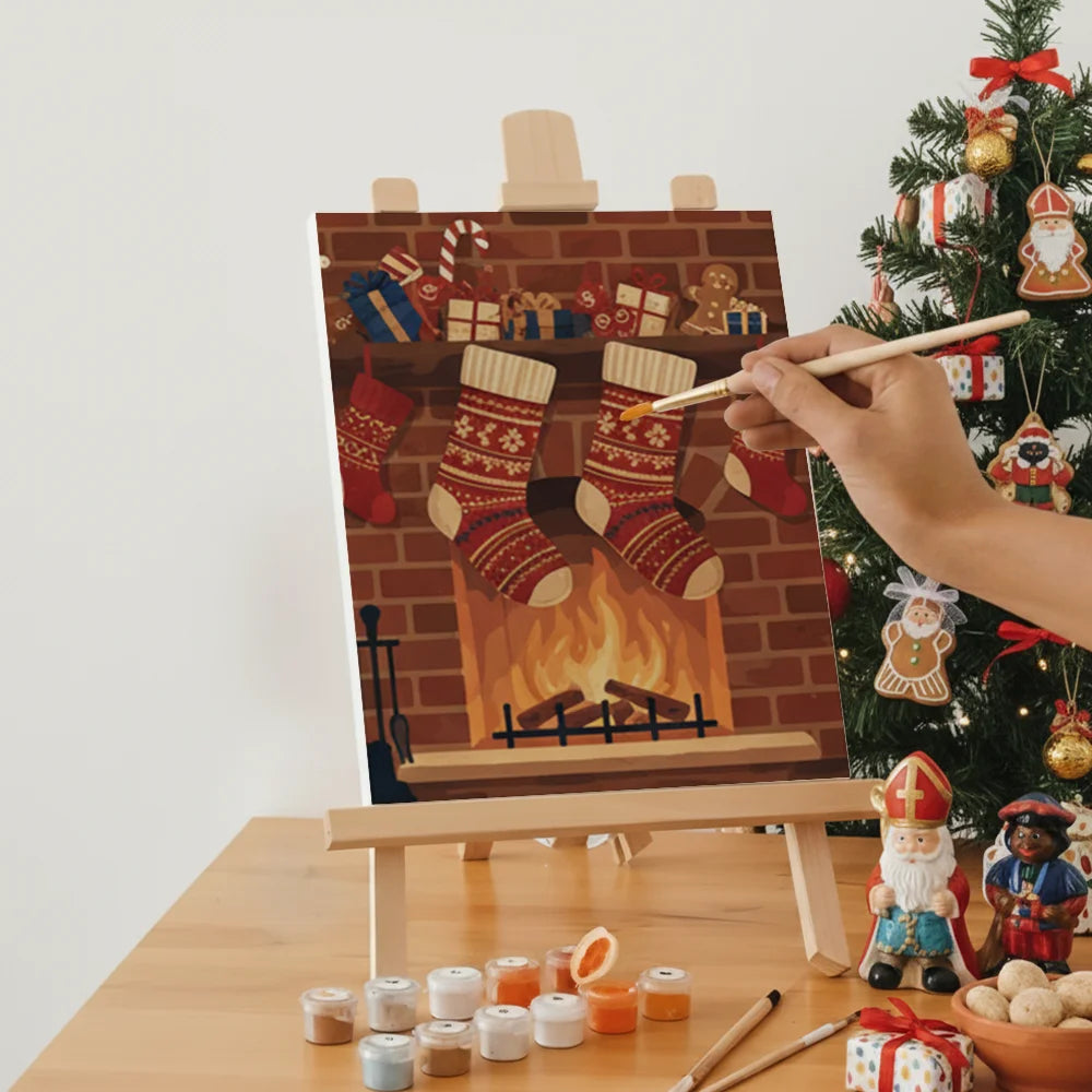 Malen nach Zahlen - 6 Mini-Gemälde | Gemütliche Socken