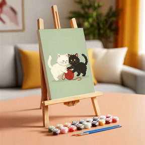 Malen nach Zahlen - 6 Mini-Gemälde | Gemütliche Katzenecke