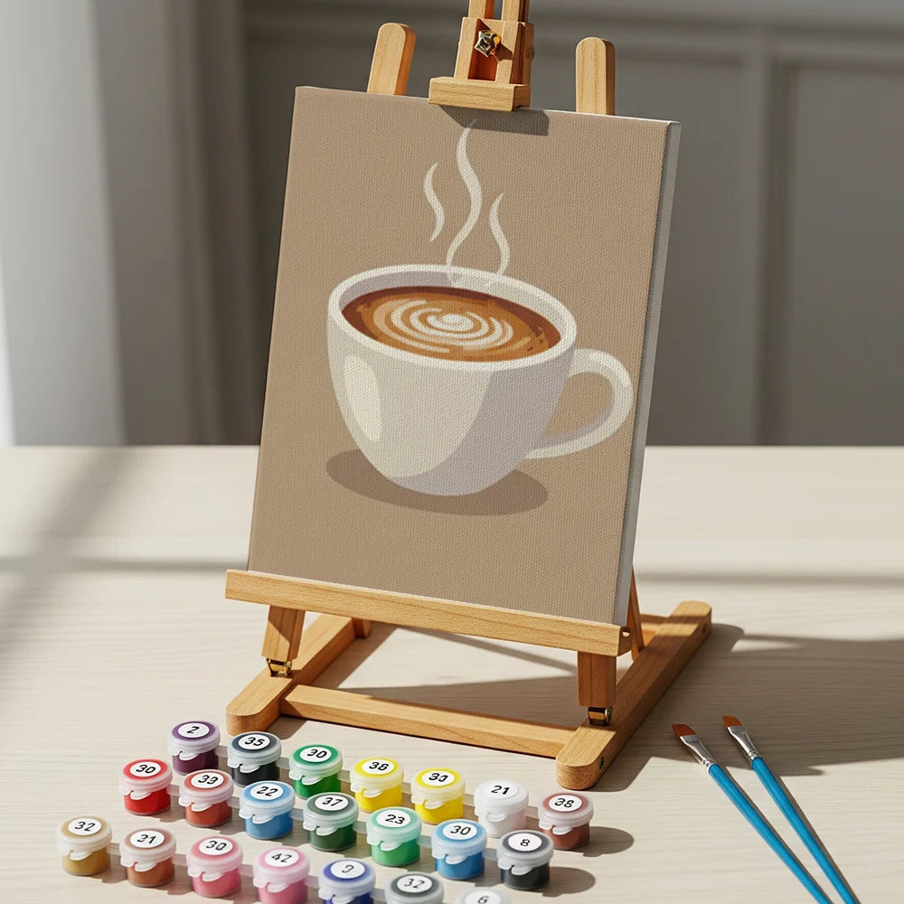 Malen nach Zahlen - 6 Mini-Gemälde | Gemütliche Tasse