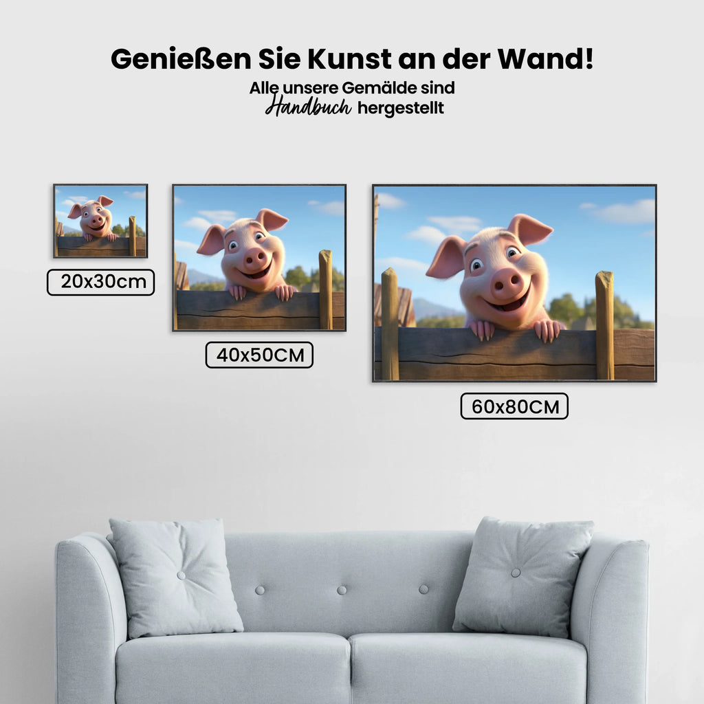 Glückliches Schwein - Malen nach Zahlen