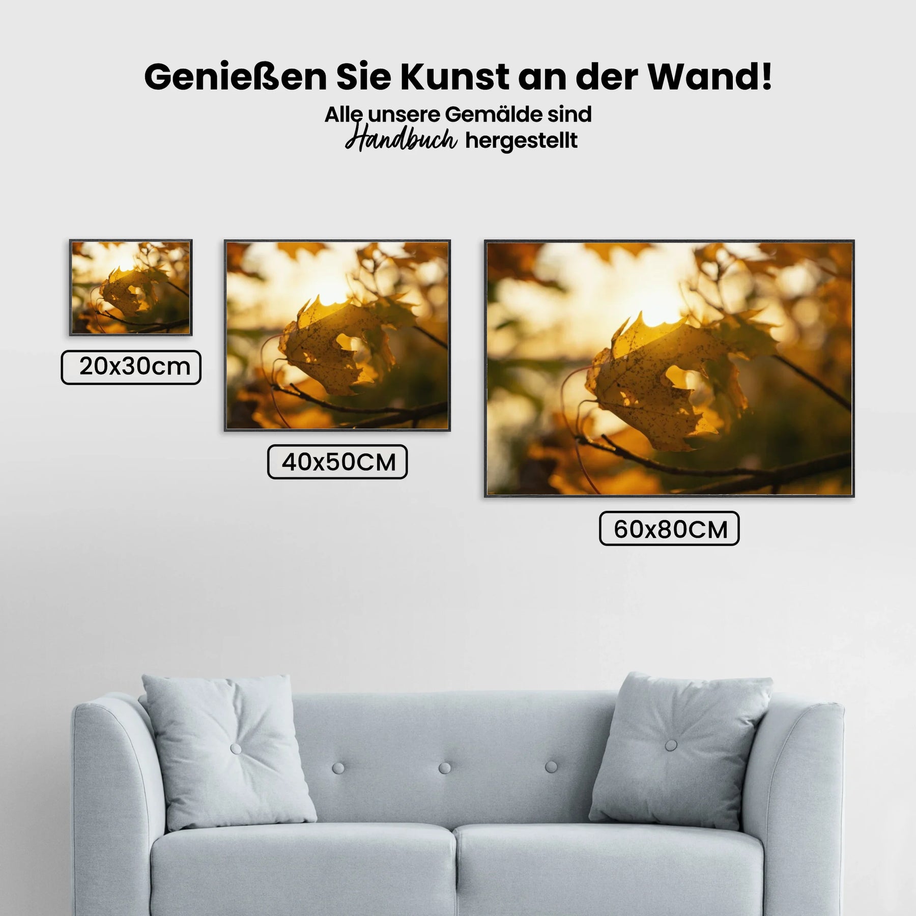 Herbstblatt in der Sonne - Malen nach Zahlen