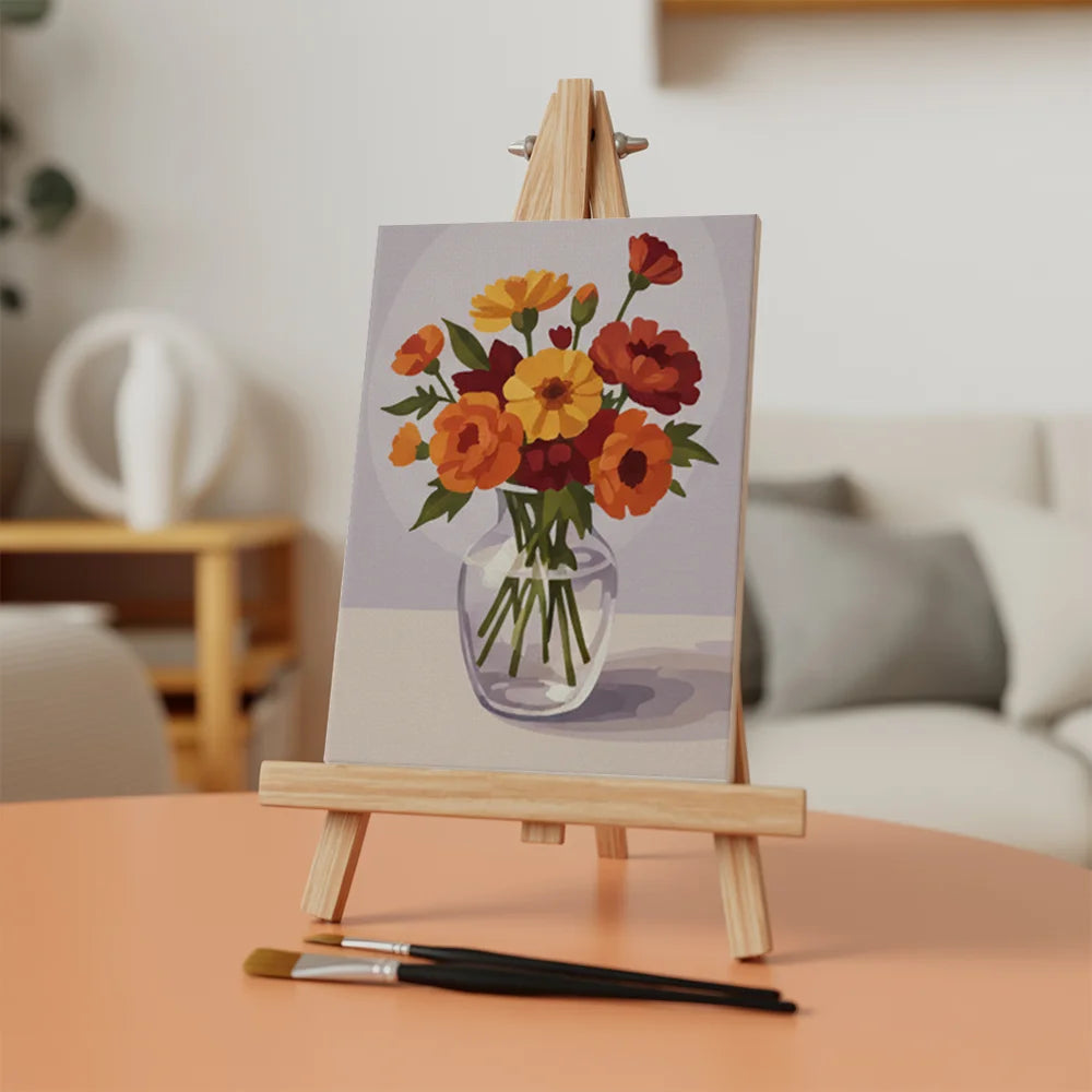 Malen nach Zahlen - 6 Mini-Gemälde | Herbstblüte