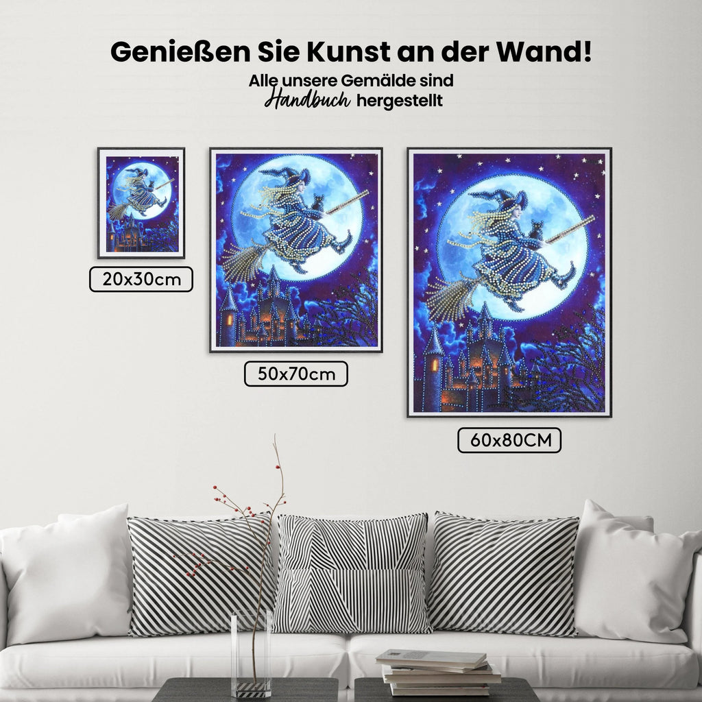 Hexe im Mondlicht Speziell - Malen nach Zahlen