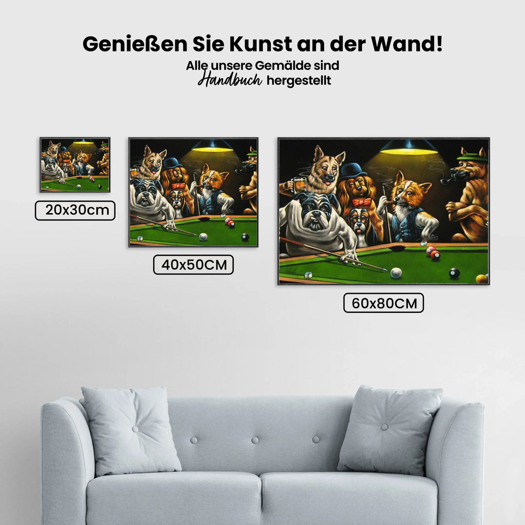 Hunde Billard - Malen nach Zahlen