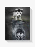 Hunde Wolf Spiegelung - Malen nach Zahlen