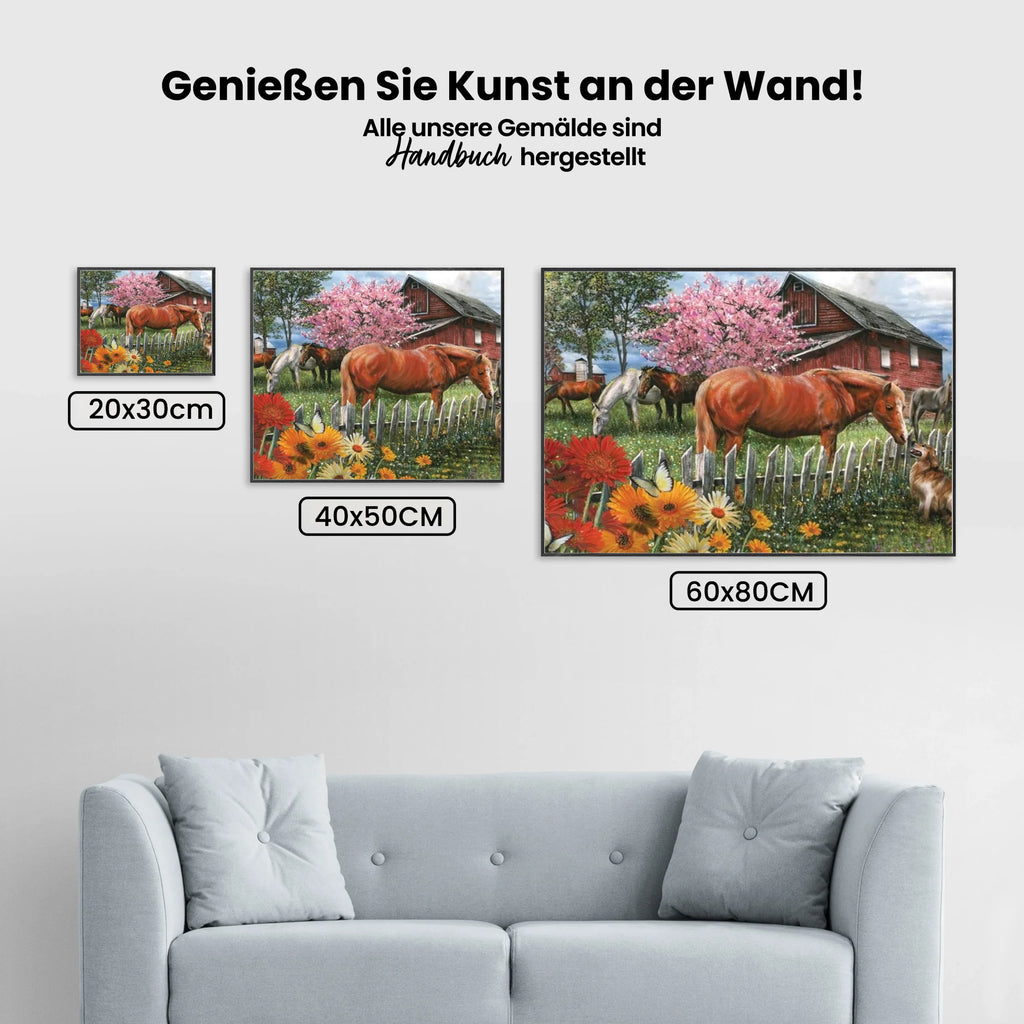 Hunde und Pferdefarm - Malen nach Zahlen
