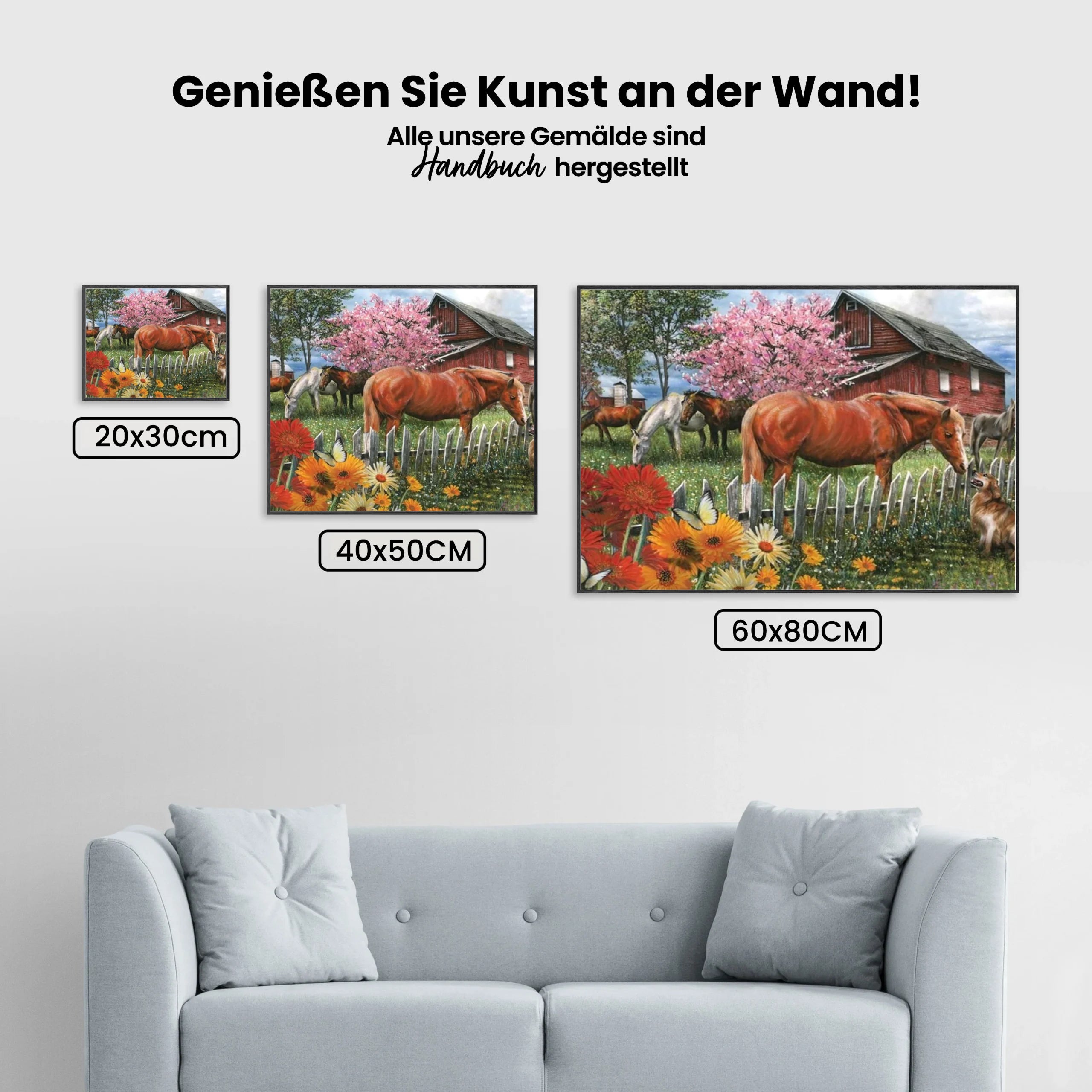 Hunde und Pferdefarm - Malen nach Zahlen