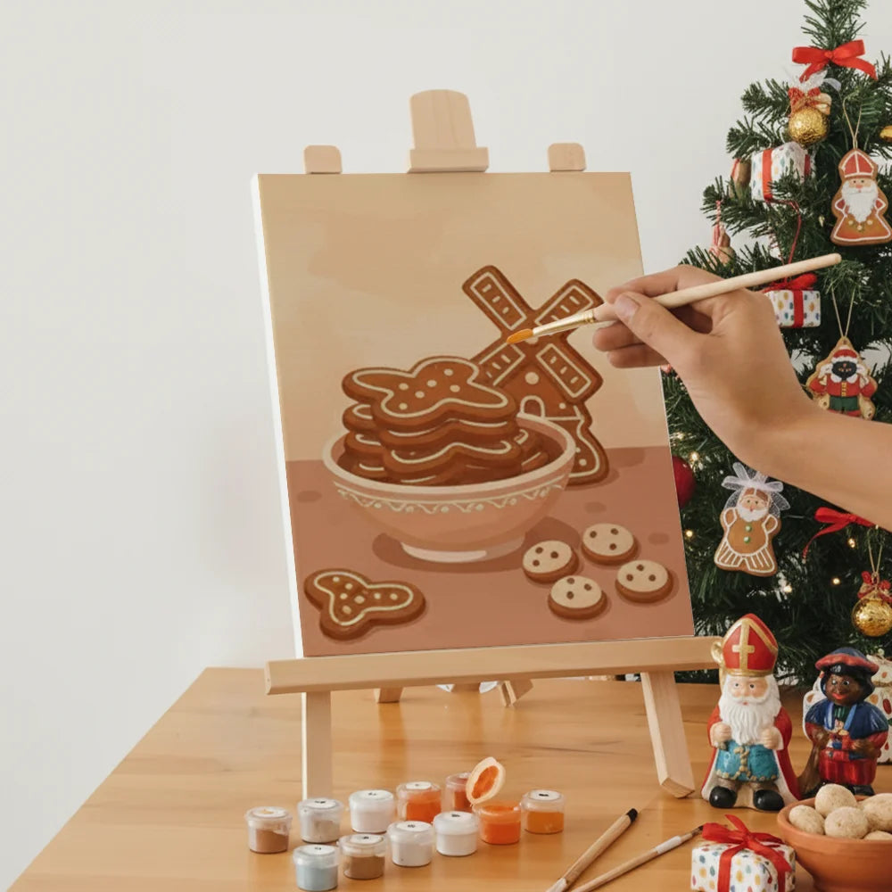 Malen nach Zahlen - 6 Mini-Gemälde | Kakao & Kekse