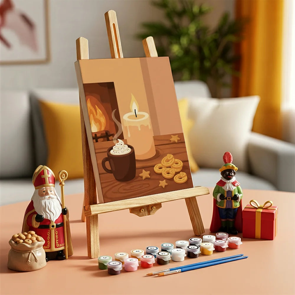 Malen nach Zahlen - 6 Mini-Gemälde | Kakao & Kekse