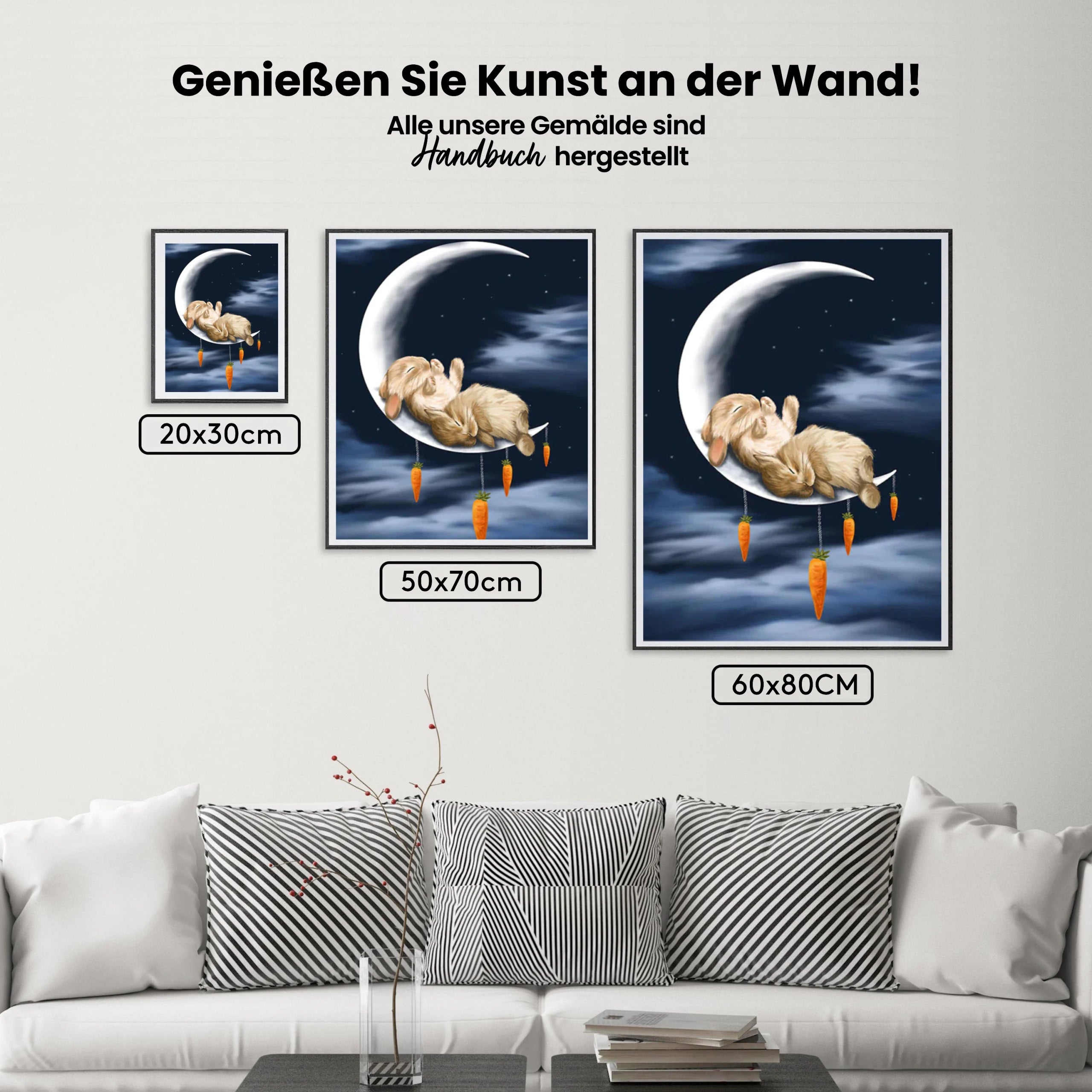 Kaninchen Auf Dem Mond - Malen nach Zahlen
