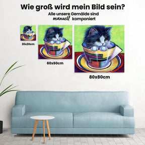 Katze Im Becher - Malen nach Zahlen