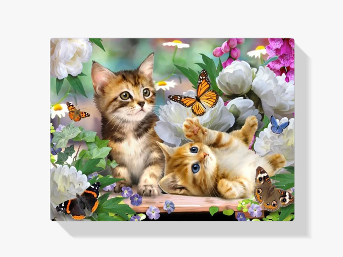 Katze - Schmetterling - Malen nach Zahlen