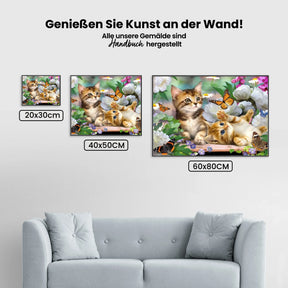 Katze - Schmetterling - Malen nach Zahlen
