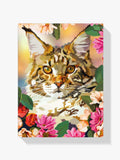 Katze mit Blumen - Malen nach Zahlen