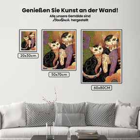 Katzen Abstrakt - Malen nach Zahlen