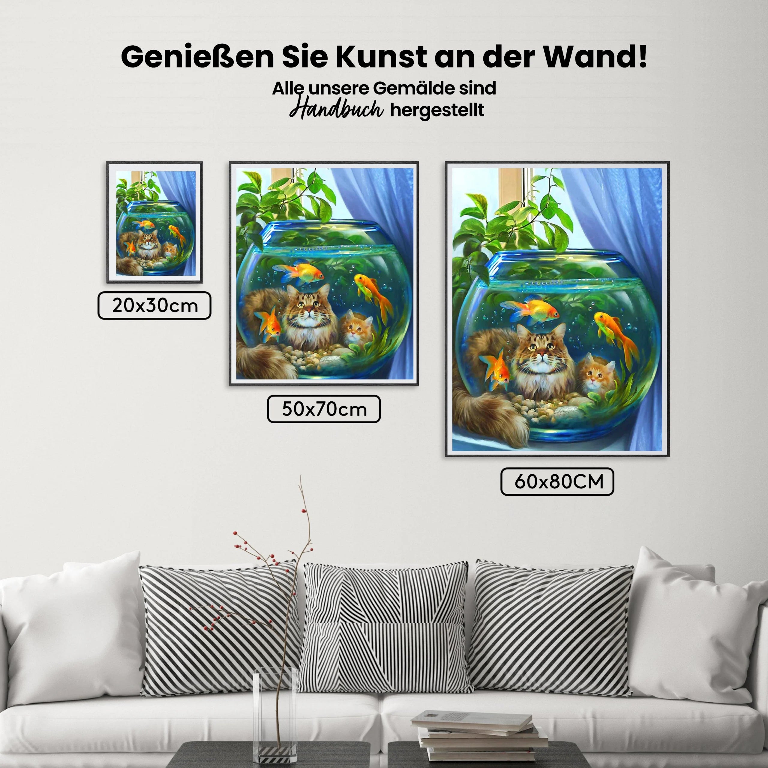 Katzen Im Fischglas - Malen nach Zahlen