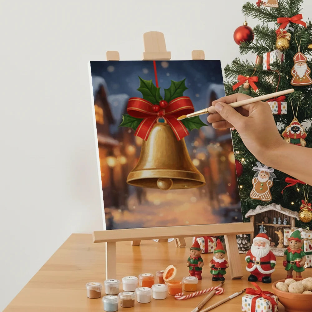 Malen nach Zahlen - 6 Mini-Gemälde | Kleine Weihnachtsglocke