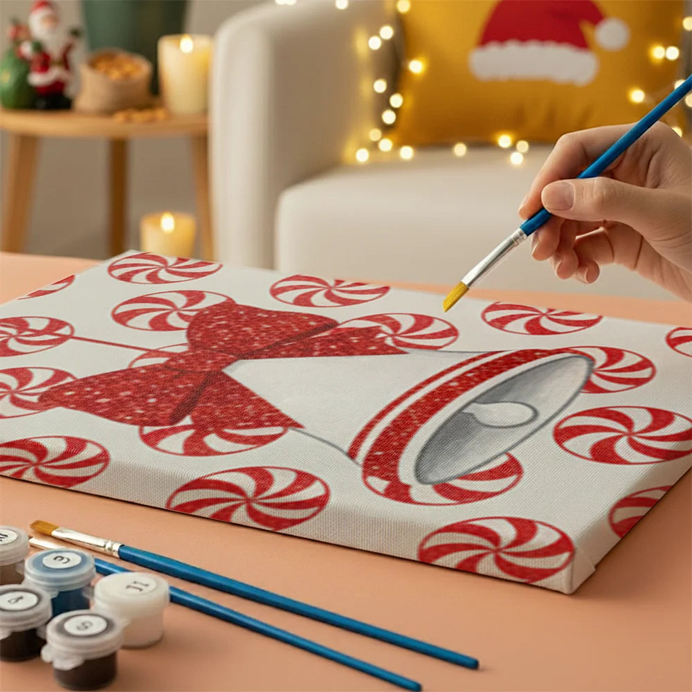 Malen nach Zahlen - 6 Mini-Gemälde | Kleine Weihnachtsglocke