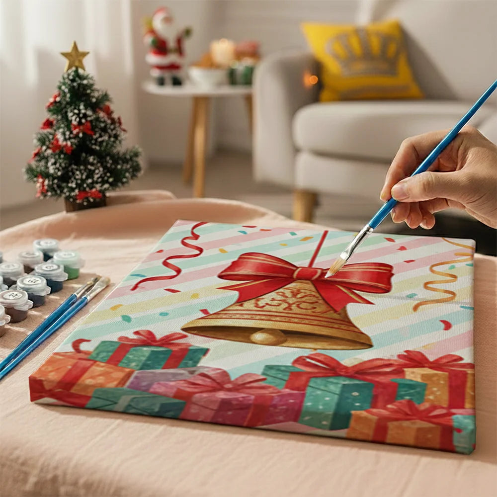 Malen nach Zahlen - 6 Mini-Gemälde | Kleine Weihnachtsglocke