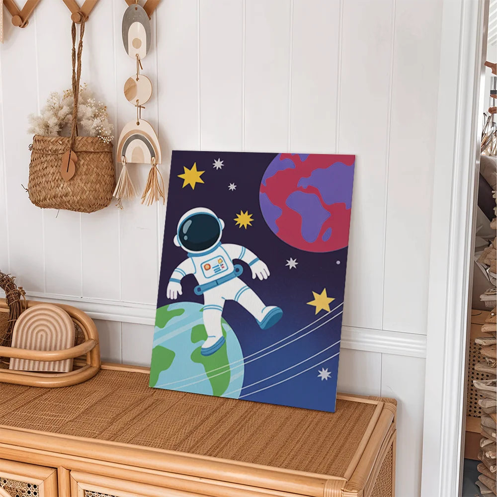 Malen nach Zahlen - 6 Mini-Gemälde | Kleine Astronauten