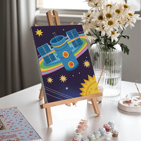 Malen nach Zahlen - 6 Mini-Gemälde | Kleine Astronauten