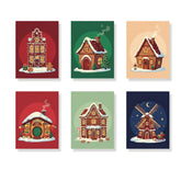 Malen nach Zahlen - 6 Mini-Gemälde | Kleines Haus mit Lichtern