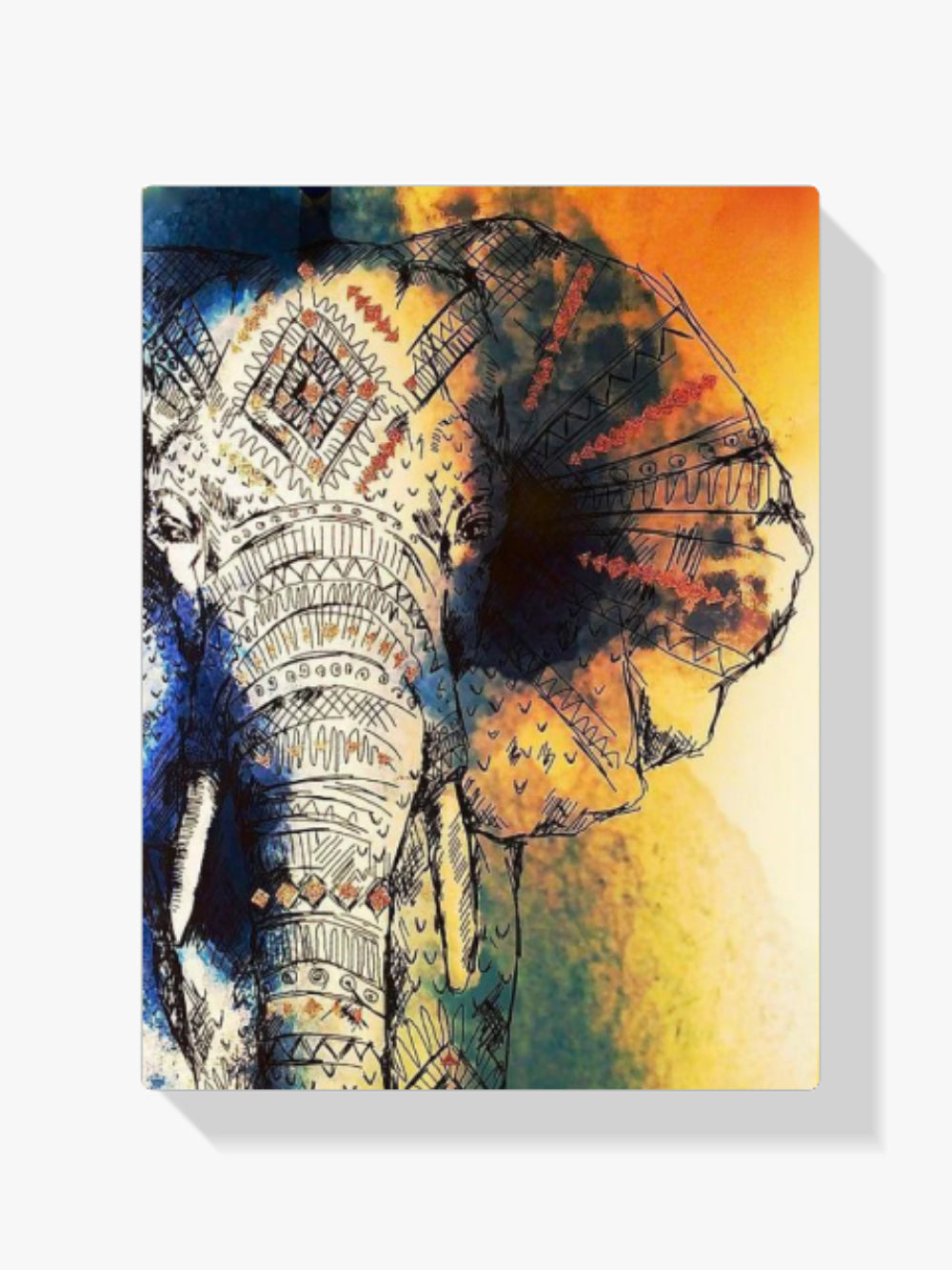 Kunstvoller Elefant - Malen nach Zahlen