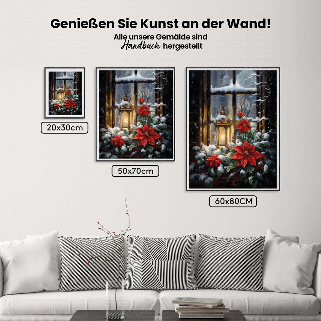 Laterne im Fenster - Malen nach Zahlen