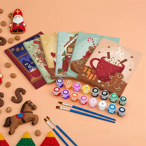 Malen nach Zahlen - 6 Mini-Gemälde | Lebkuchenfreude